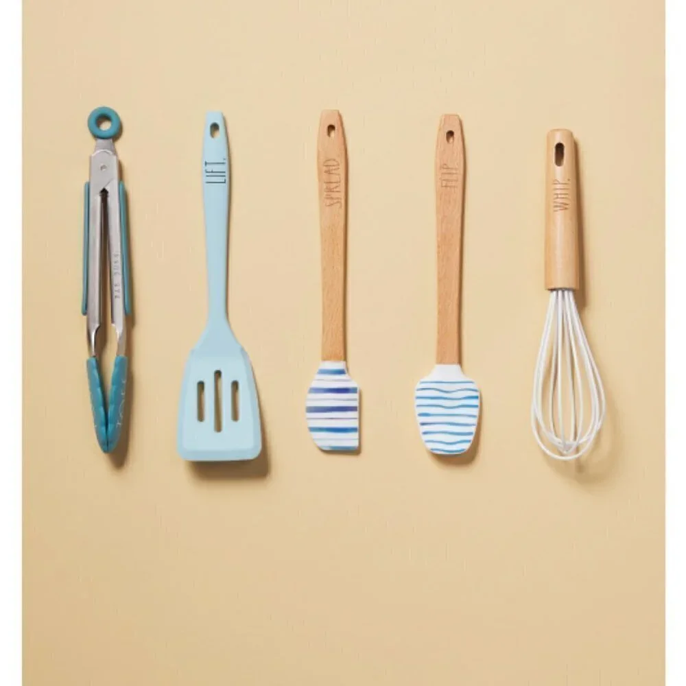 NWT! RAE DUNN Striped Mini Kitchen Utensil Set and Matching 
